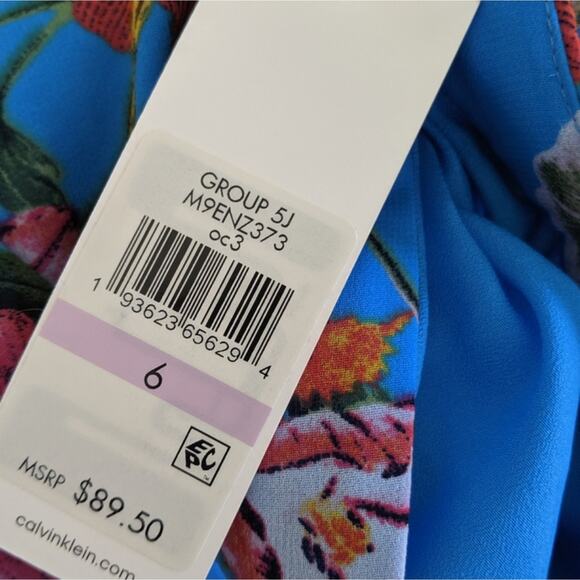 NEW Calvin Klein Ruffle Blue Floral Skirt 6 - Picture 5 of 8